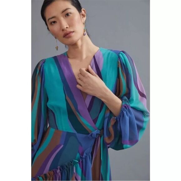 Hutch Multicolor Maxi Geo Wrap Dress - Picture 4 of 11